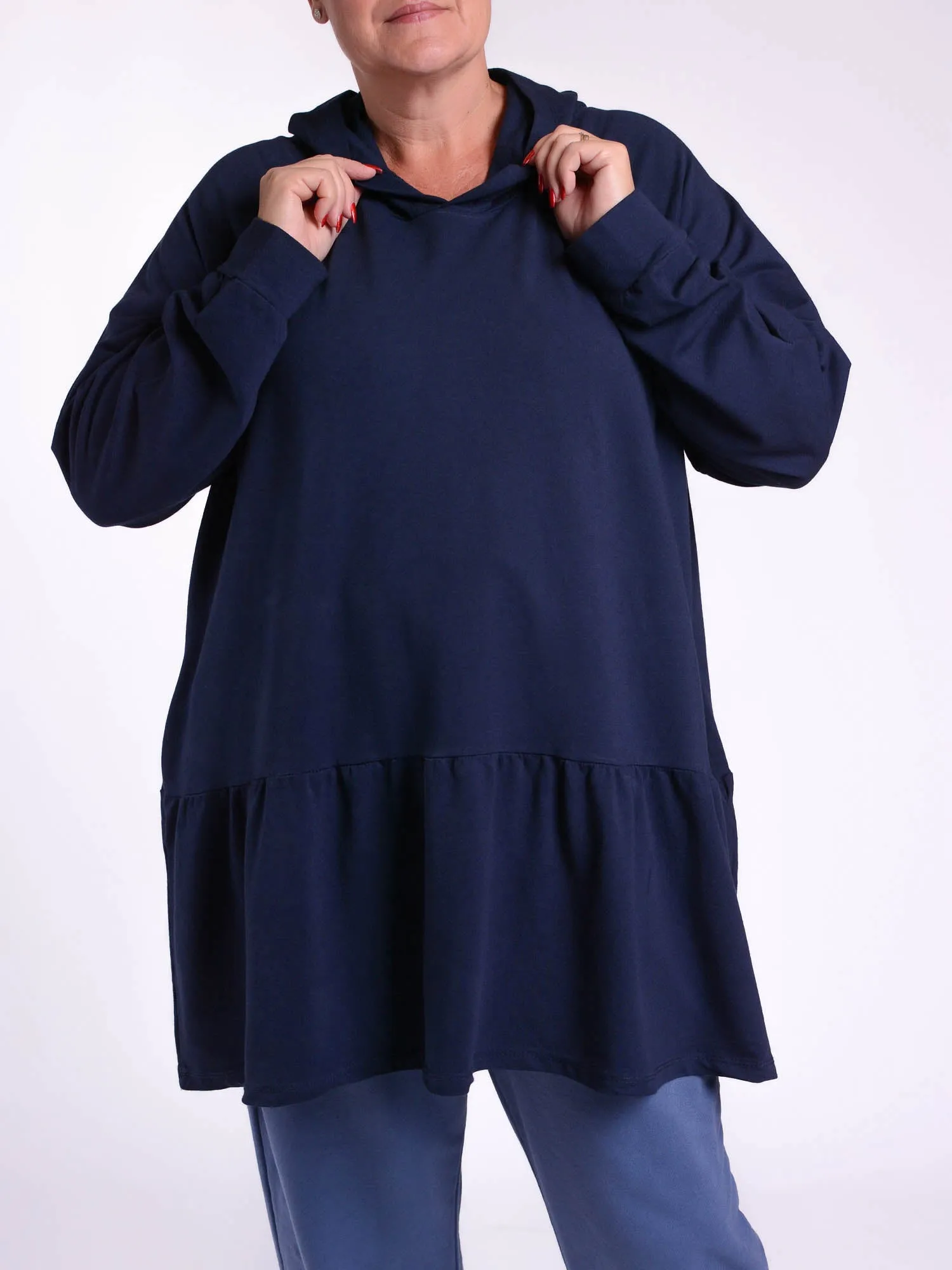 Cotton Frilled Hoodie - 10964