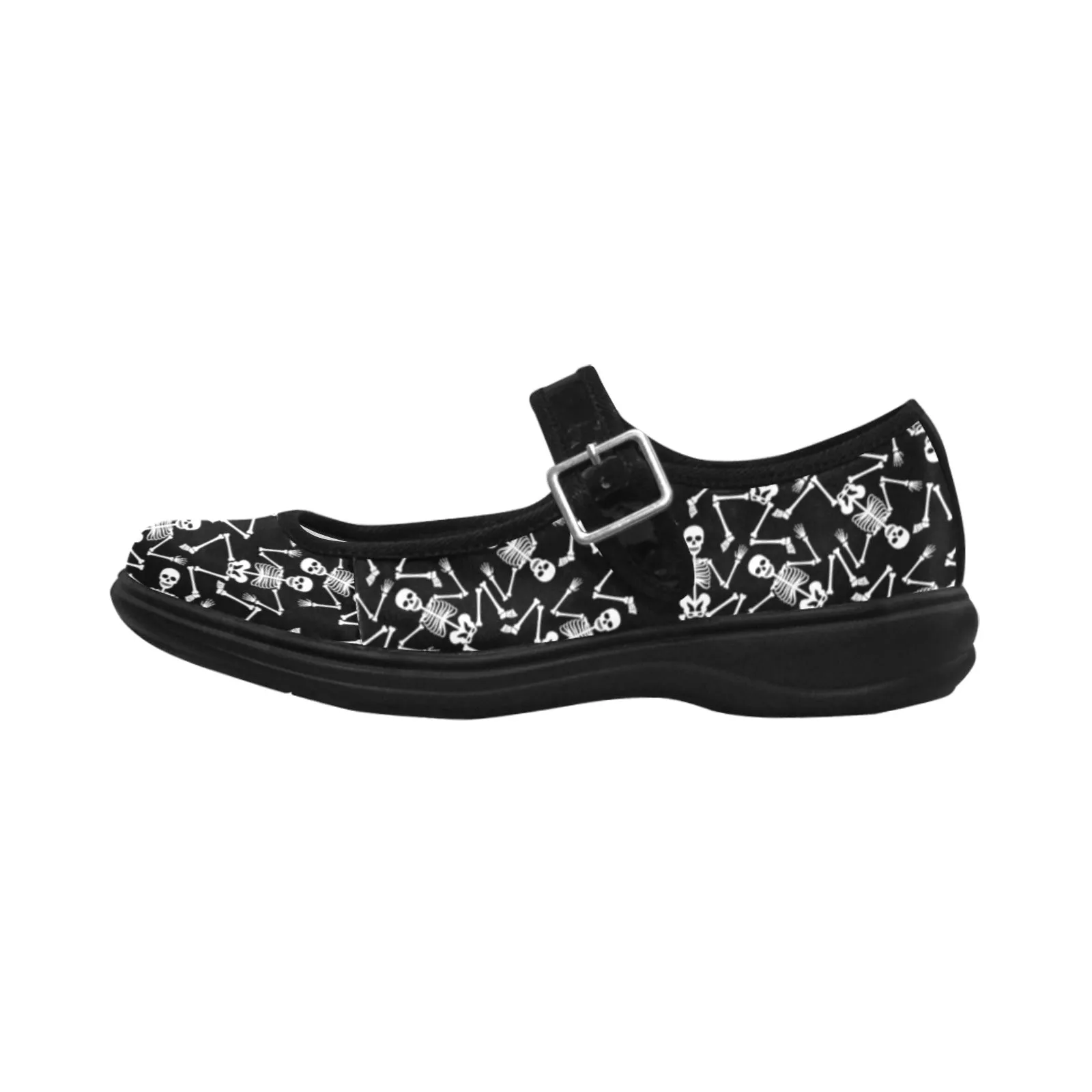 Dancing Skeletons Mila Satin Women's Mary Jane Flat (Model 4808)