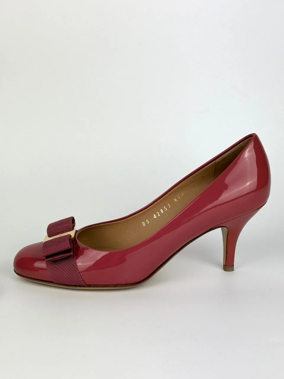 Dark Pink Patent Calf Carla 70 Pumps