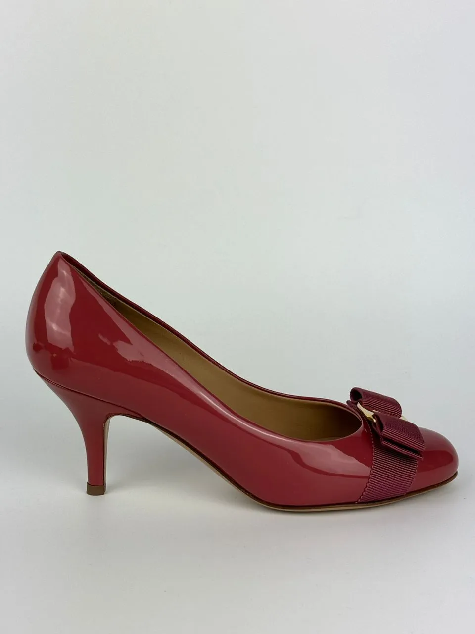 Dark Pink Patent Calf Carla 70 Pumps