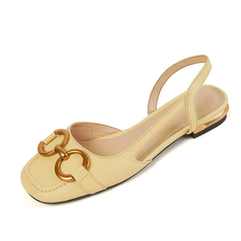 Debora Genuine Leather Slingback Flats