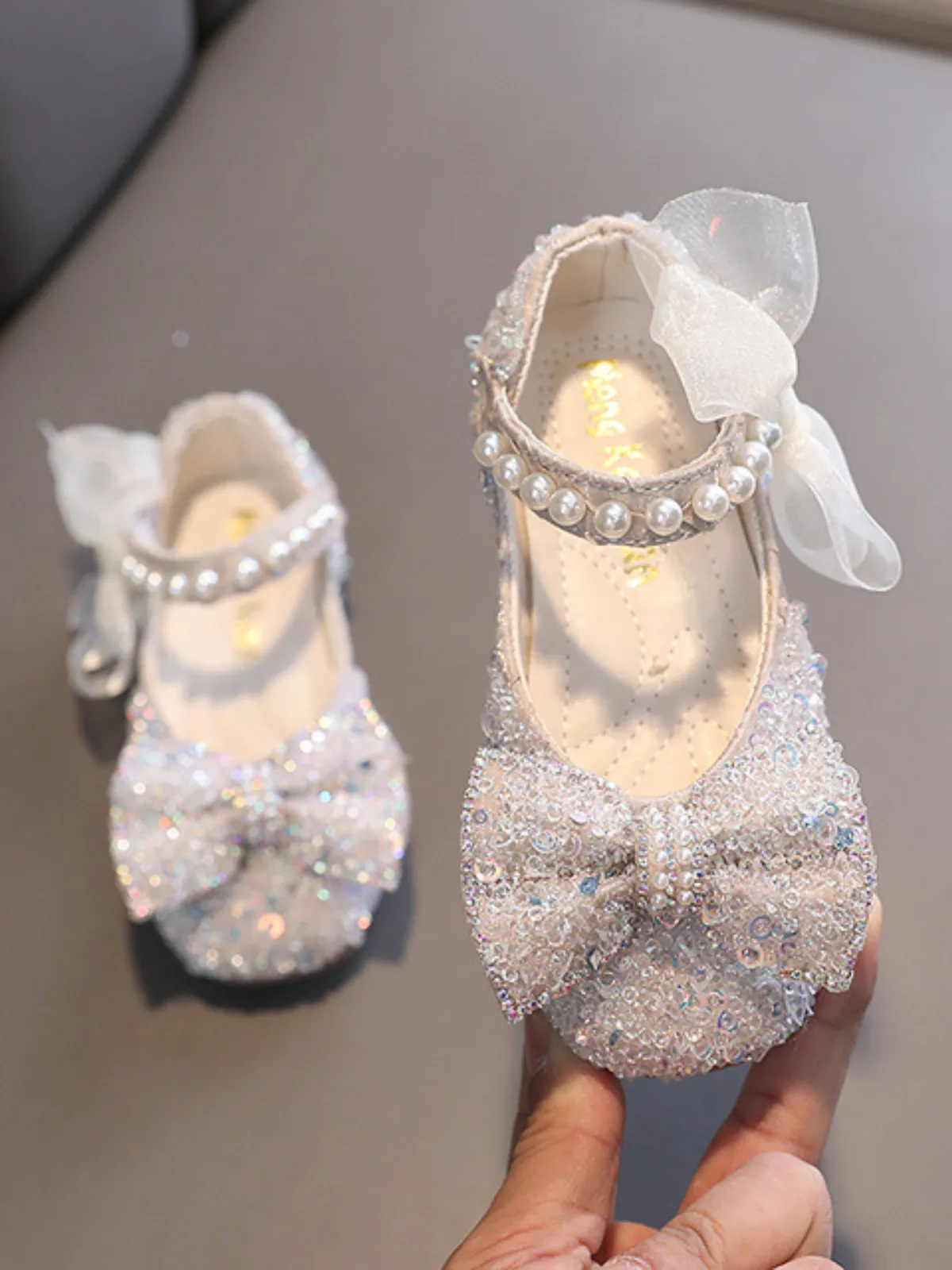 Diamonds and Pearls Lace Bowknot Flats by Liv and Mia