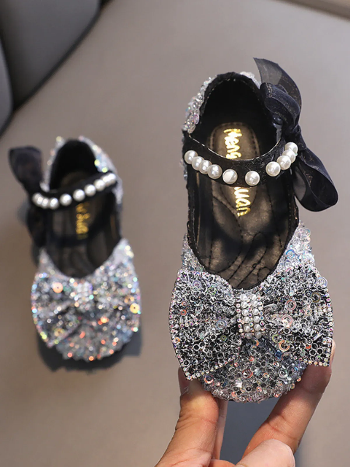 Diamonds and Pearls Lace Bowknot Flats by Liv and Mia