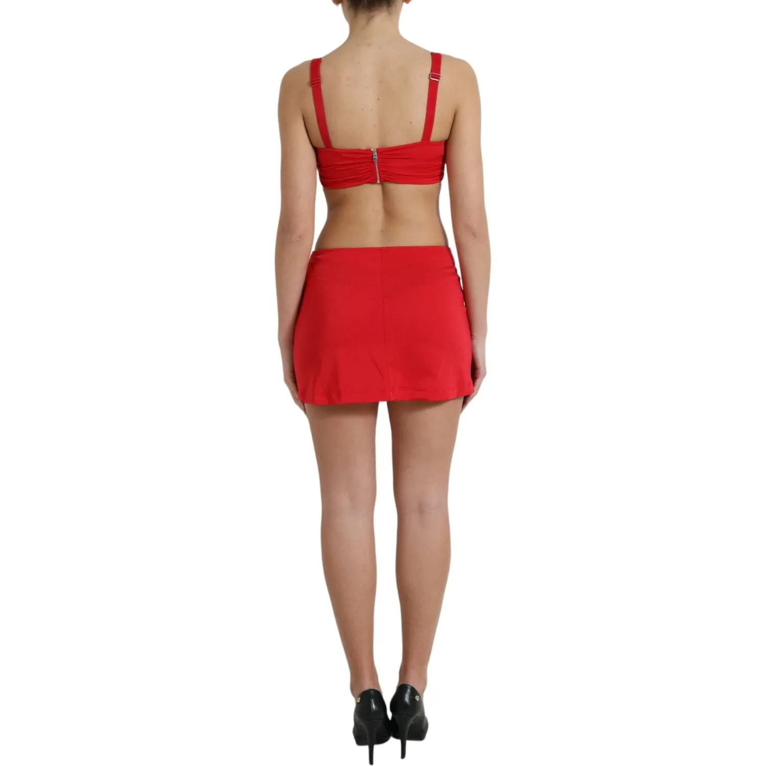 Dolce & Gabbana Exquisite Red Cut Out Bodycon Mini Dress