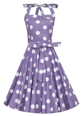 Dolly And Dotty 1950's Rockabilly Purple Halter Neck Dress