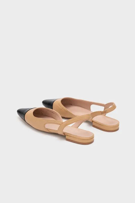 DUO TONE SLINGBACK LOW HEEL