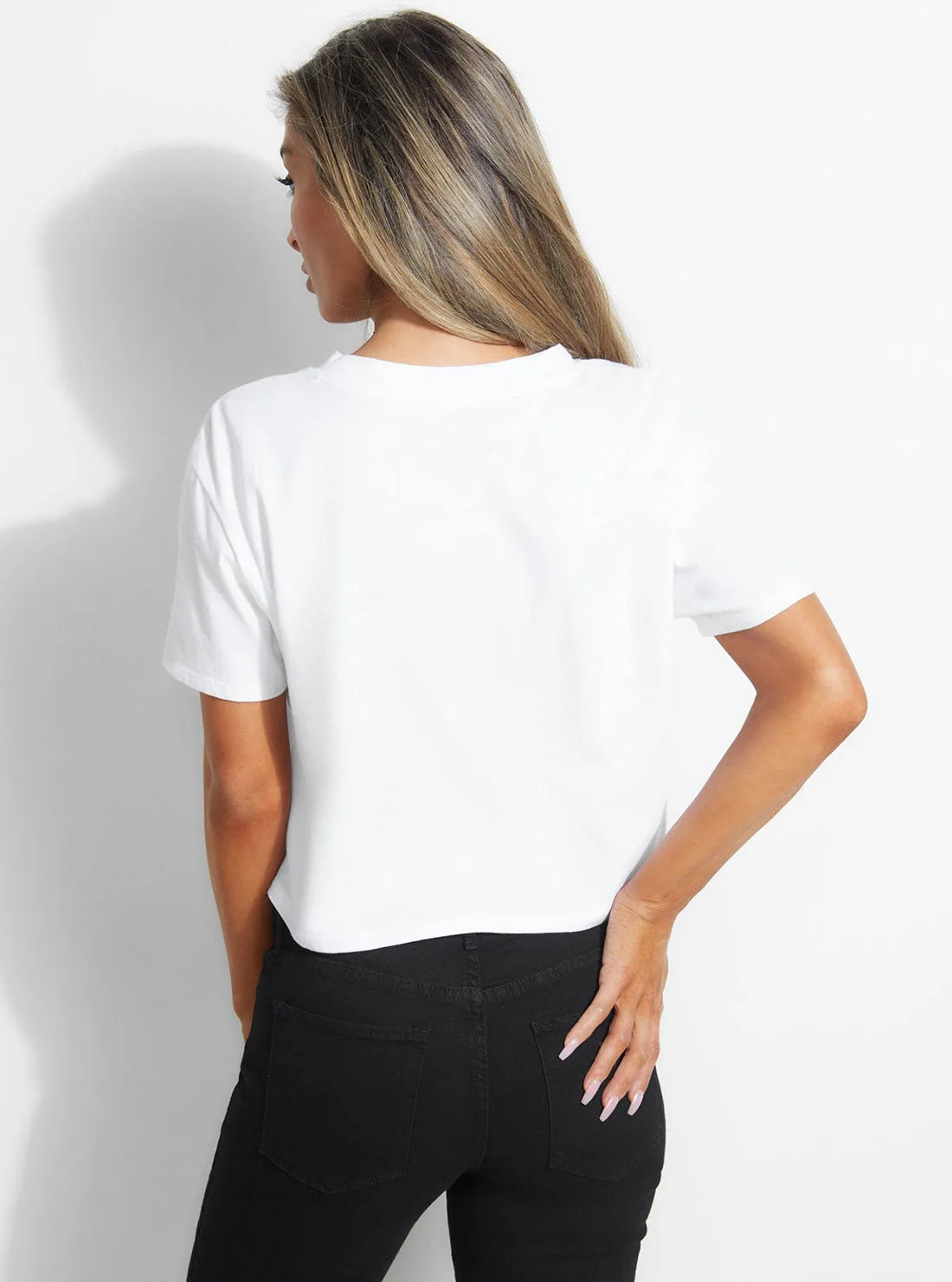 Eco White Cropped Logo T-Shirt