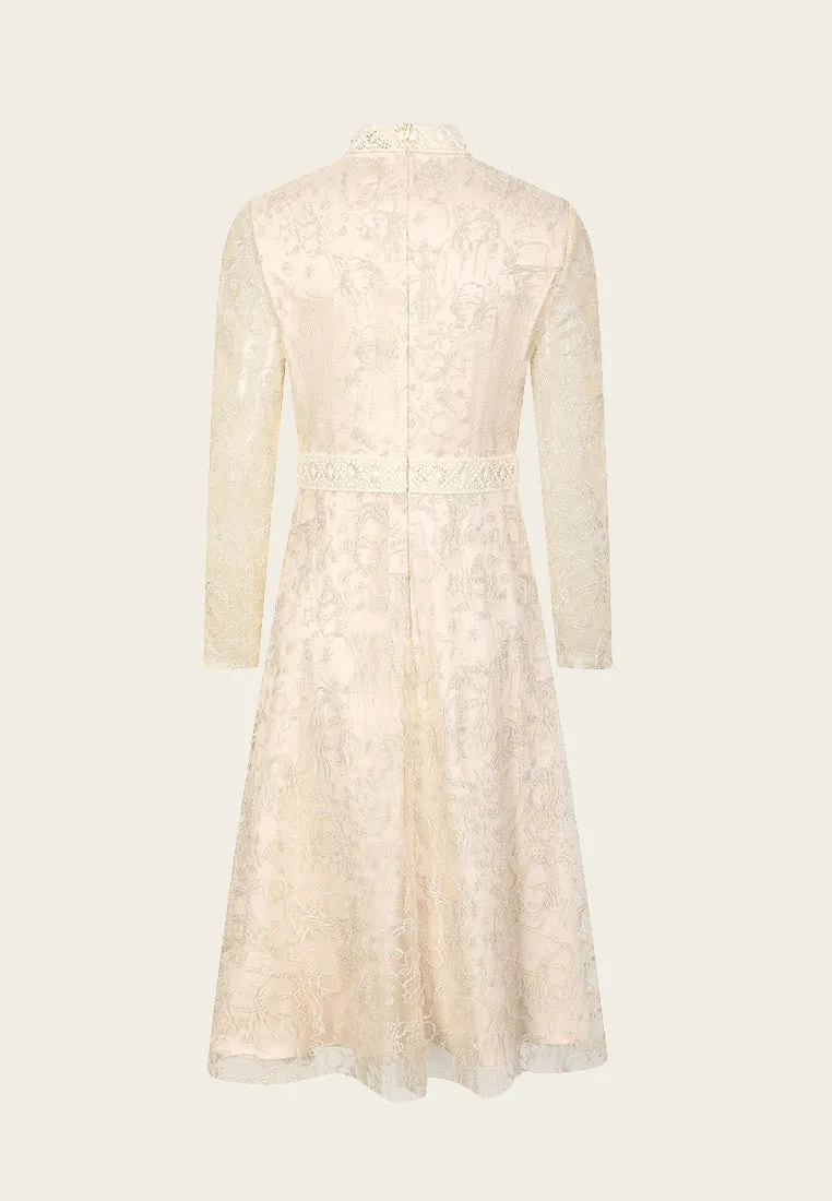 Elizabeth Embroidered Mesh Dress