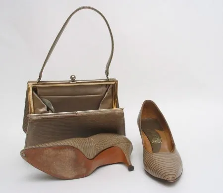 Faux Lizard Pumps with matched Handbag