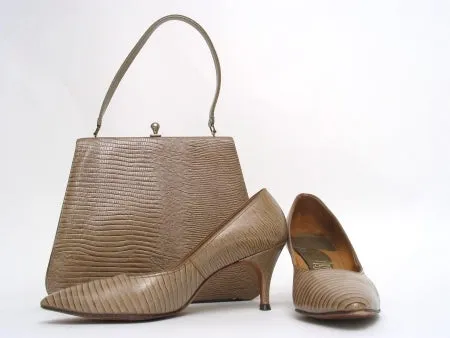 Faux Lizard Pumps with matched Handbag