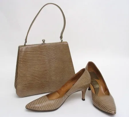 Faux Lizard Pumps with matched Handbag