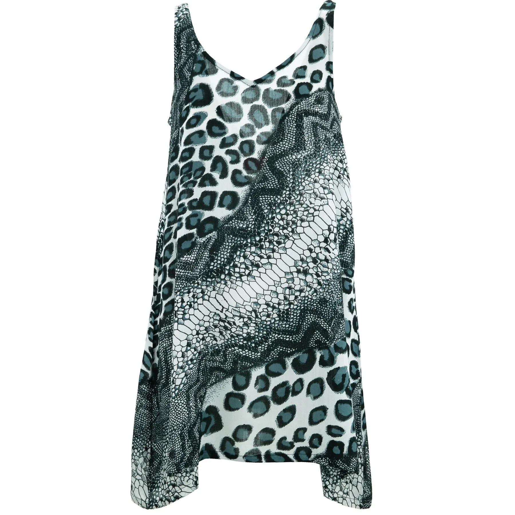 Floaty Asymmetrical Summer Dress  - Jungle Menagerie Mono