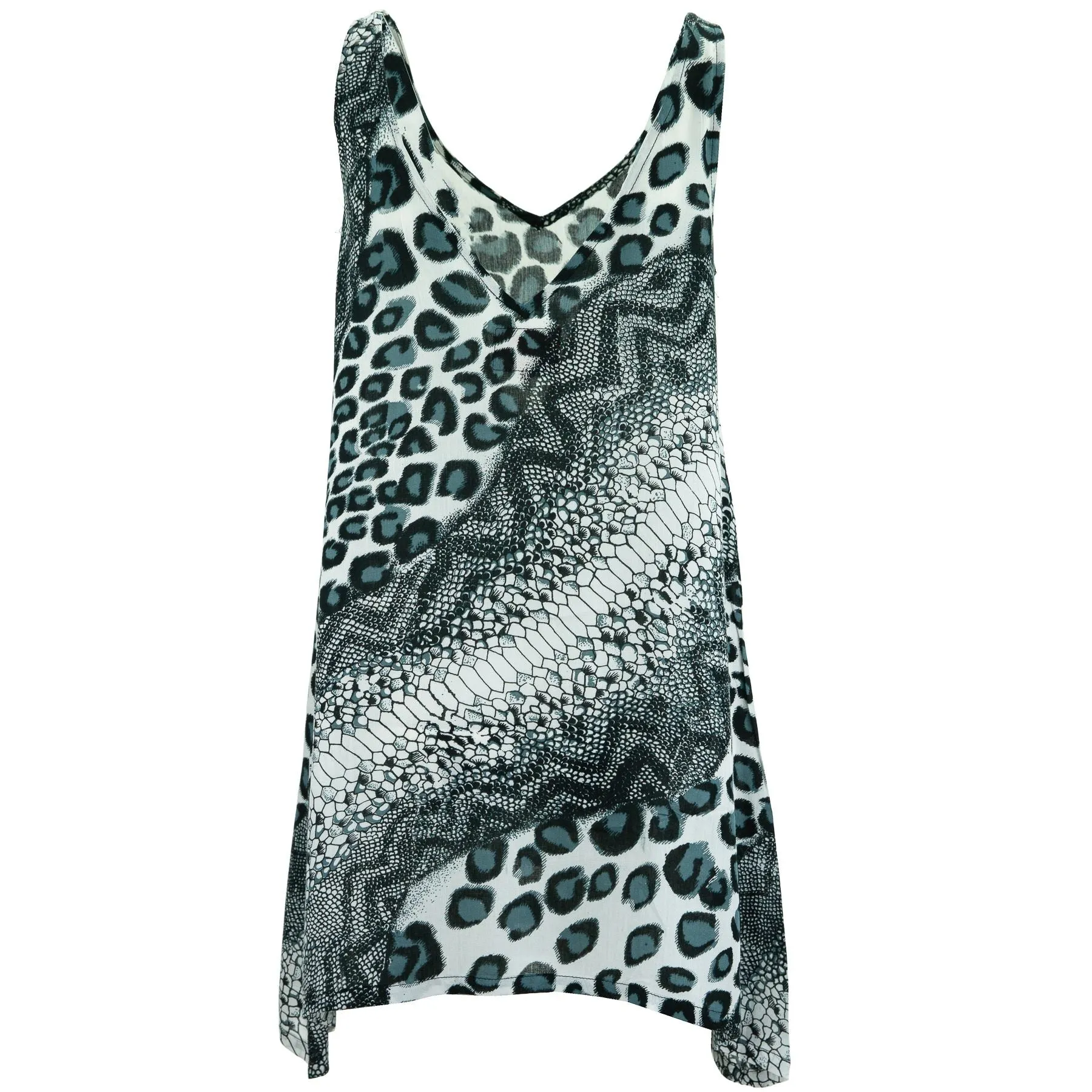 Floaty Asymmetrical Summer Dress  - Jungle Menagerie Mono