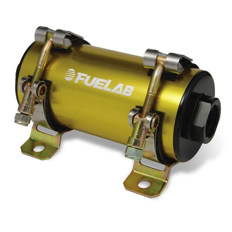 FUELAB 41402-5 EFI In-Line Fuel Pump PRODIGY (140 GPH @ 45 PSI, 100 PSI max, up to 1400 HP) Gold