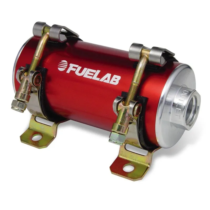 FUELAB 41404-2 Carbureted In-Line Fuel Pump PRODIGY (200 GPH @ 20 PSI, 30 PSI max, up to 2000 HP) Red