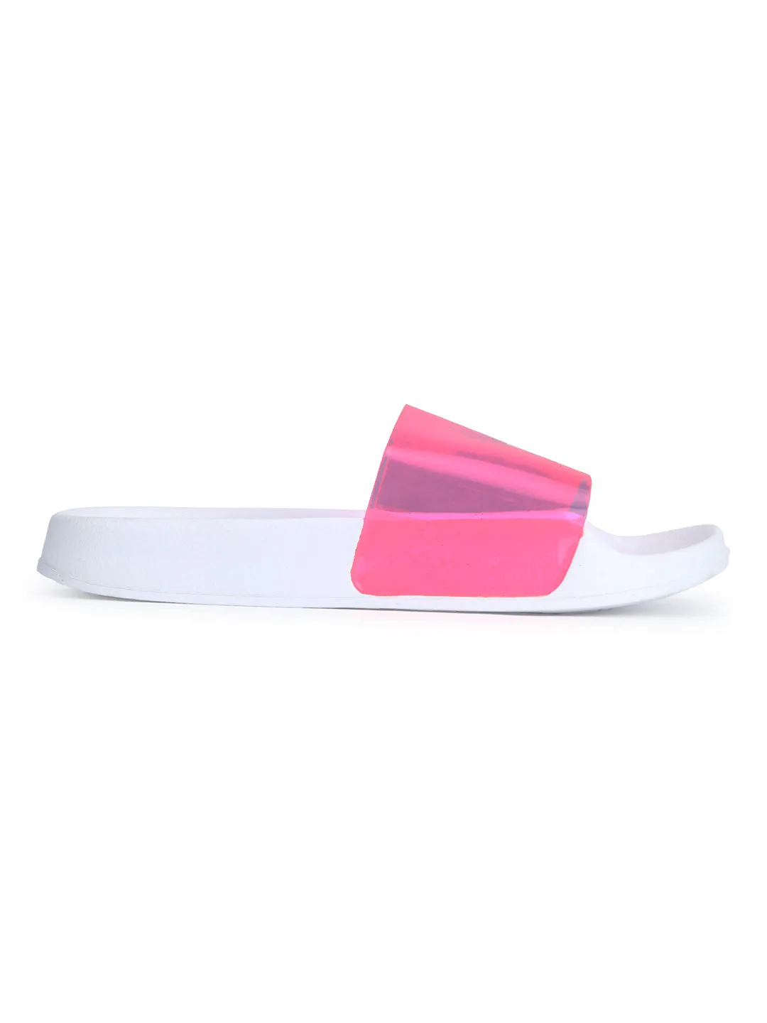 Fuschia Perspex Slip-on Flats