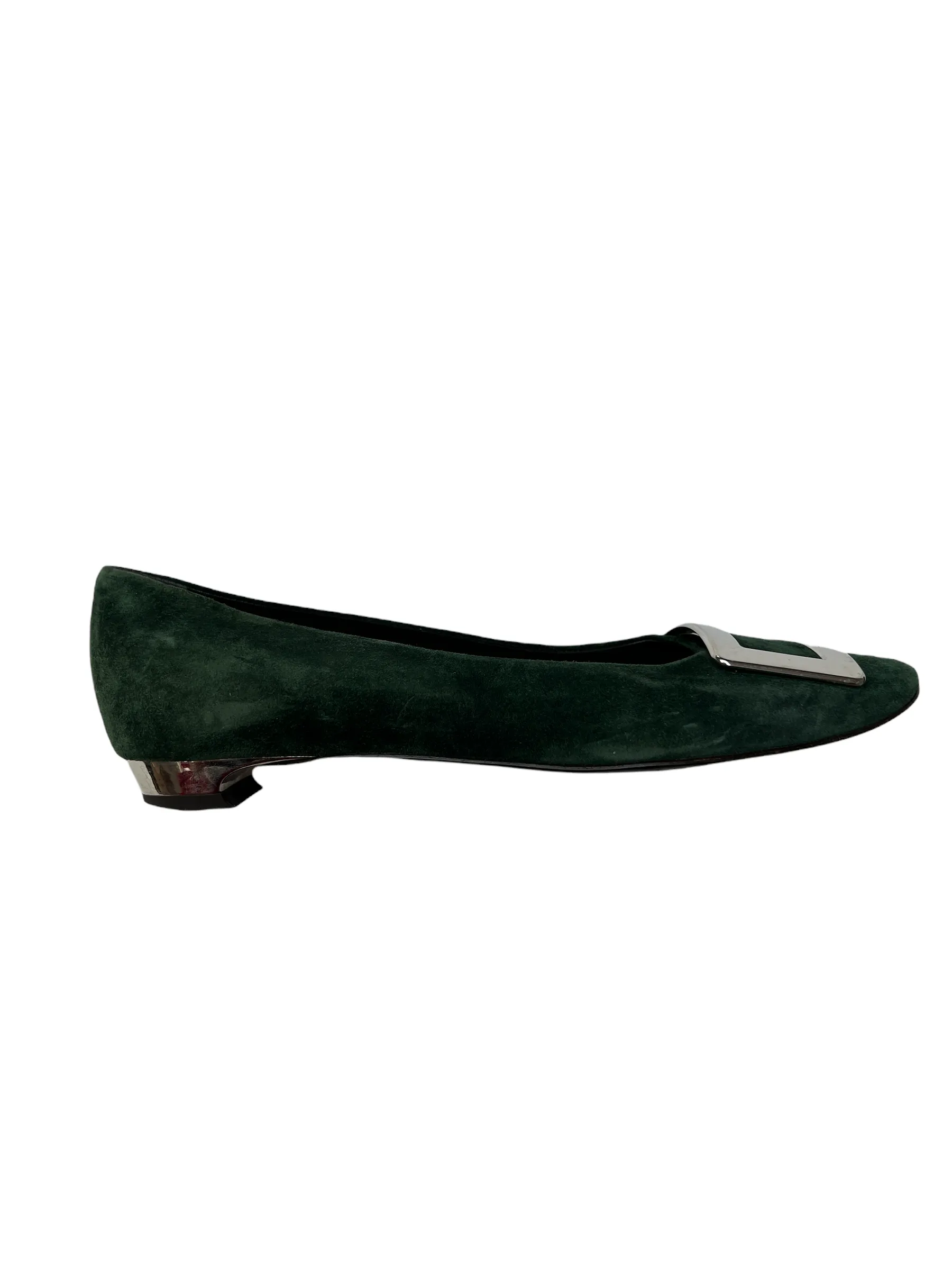 Green Suede Flats - 7.5