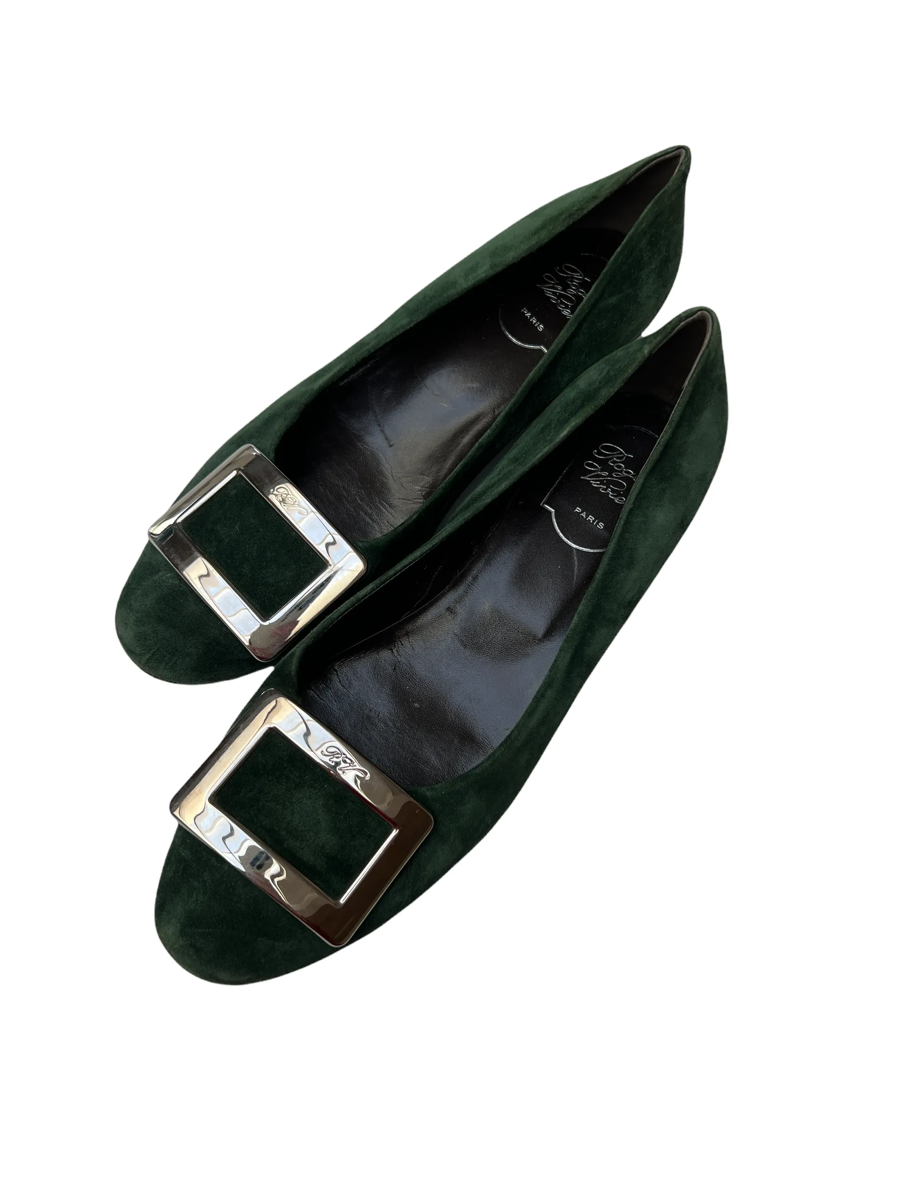 Green Suede Flats - 7.5