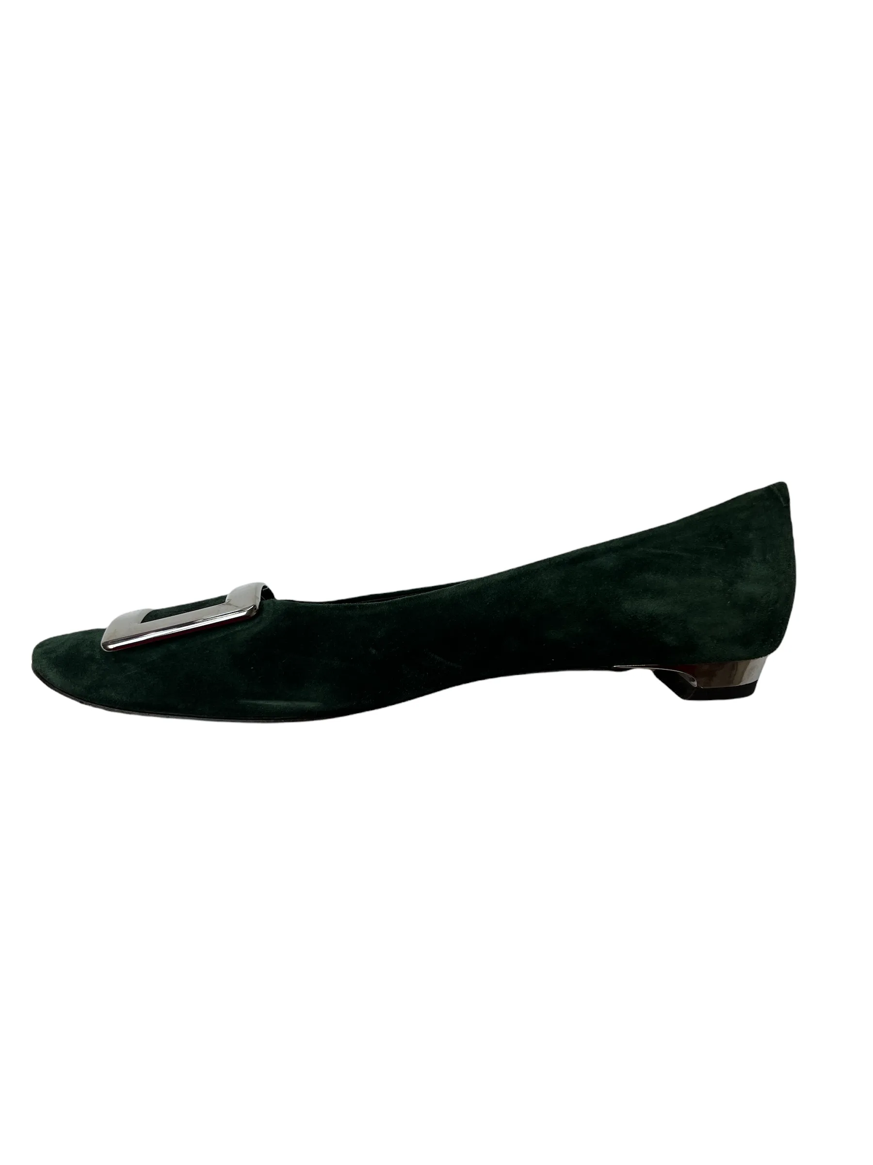 Green Suede Flats - 7.5