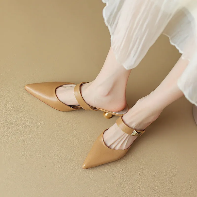 Handmade Retro Leather Mary Jane Slippers For Summer Designer Shoes