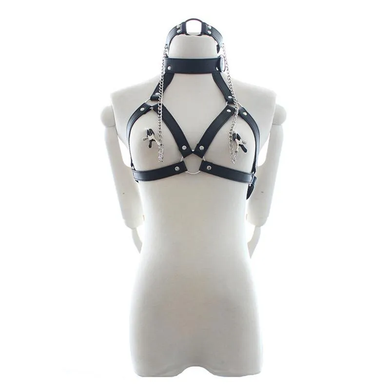 Harness with Gag & Nipple Clamps Set