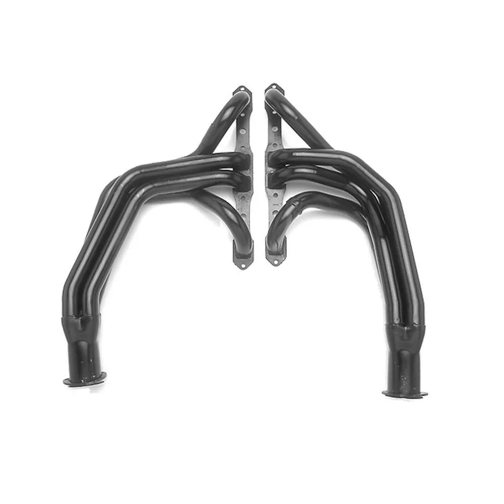 Hedman Hedders Street Headers - 1.75 in Primary - 3 in Collector - Black Paint - Mopar B / RB-Series - Fullsize SUV / Truck 1967-78 - Pair