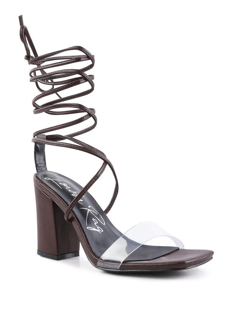 high cult strappy tie-up block heels