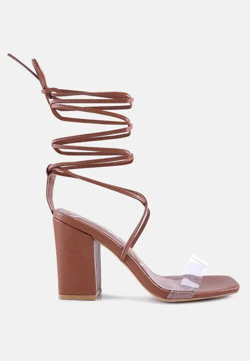 high cult strappy tie-up block heels