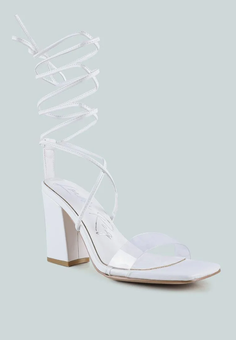 high cult strappy tie-up block heels