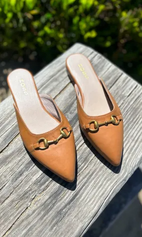 HOSS Tan Leather Eclipse Mule