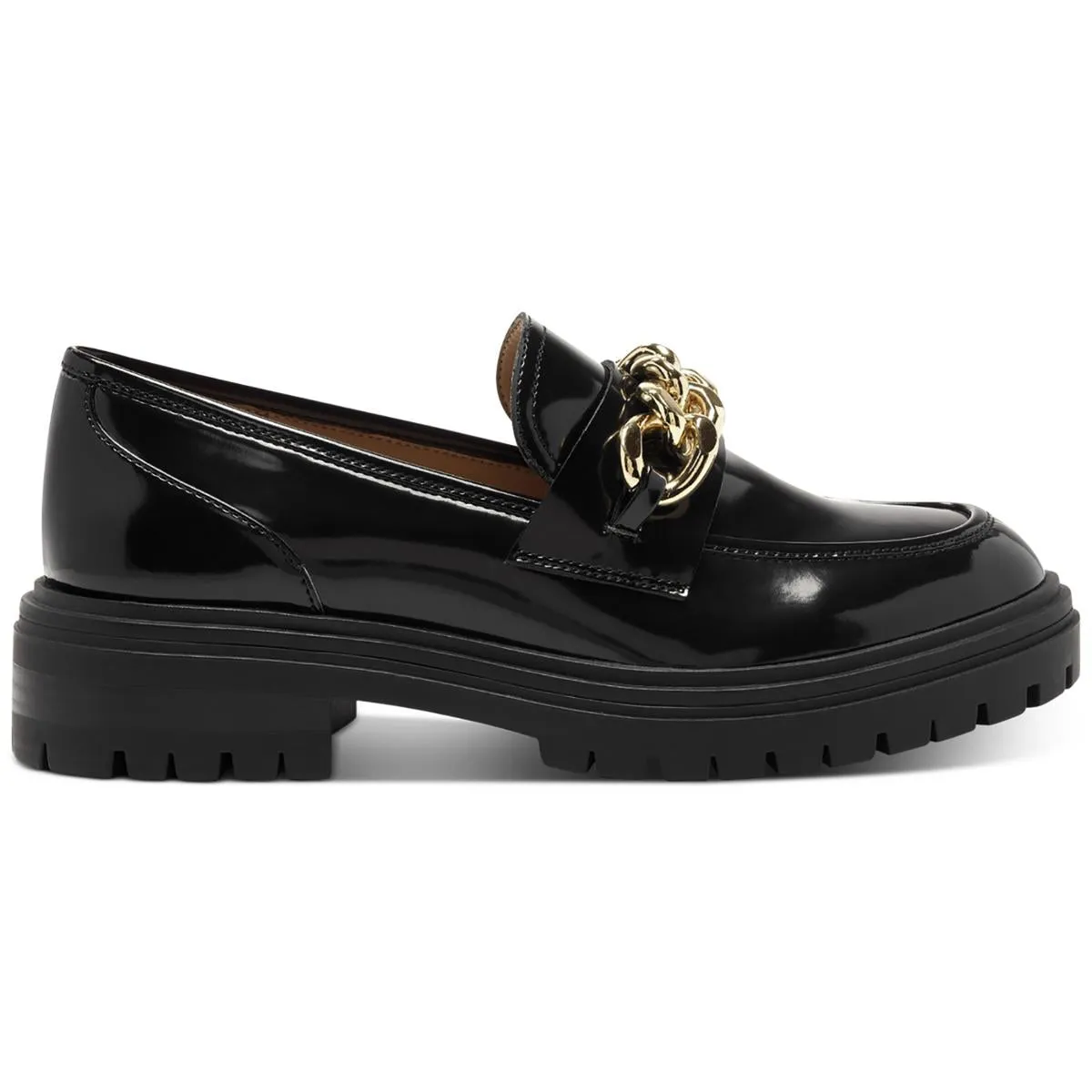 INC Womens Brea Patent Chain Trim Loafers