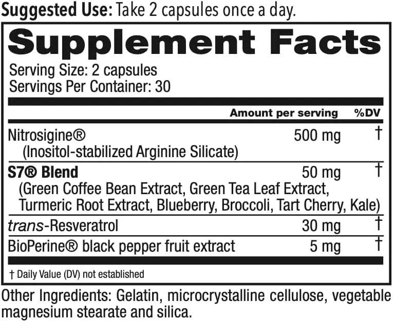 ITEM# 0186   Nitric Oxide Blood Flow-7 - Nitric Oxide Supplement with L Arginine and L Citrulline (90 Capsules) - Nitric Oxide Booster for Healthy Aging & Heart Health - Nitric Oxide Pills for Men & Women (Watch Video)