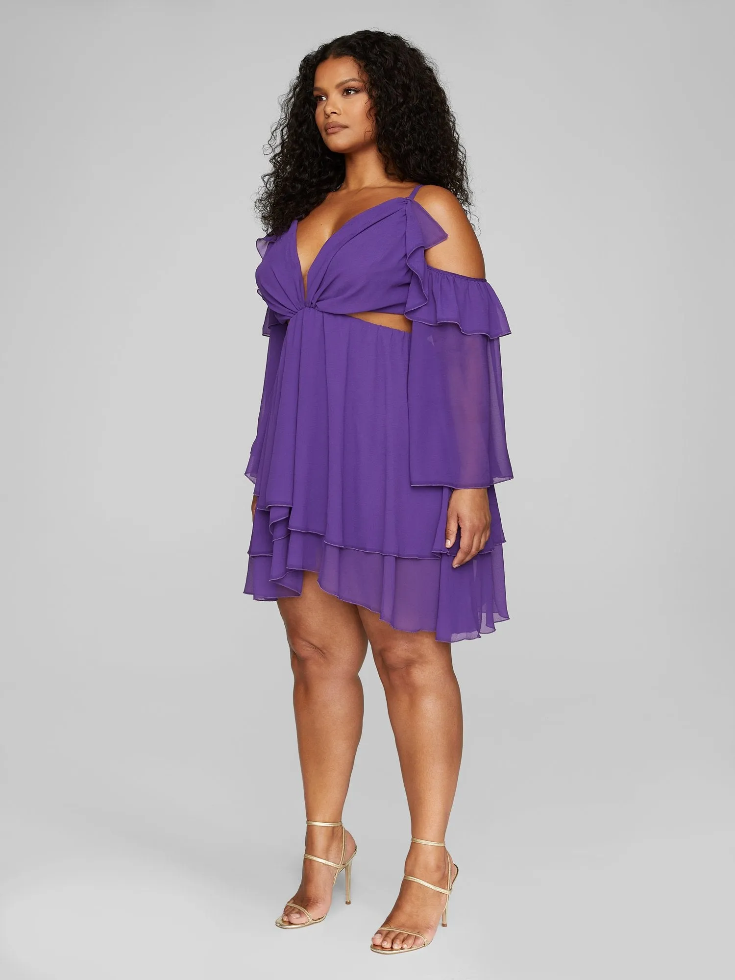 Jasmin Cold Shoulder Cutout Mini Dress - Leslie Sidora x FTF