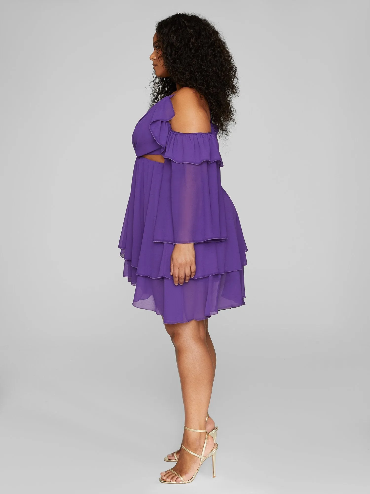 Jasmin Cold Shoulder Cutout Mini Dress - Leslie Sidora x FTF