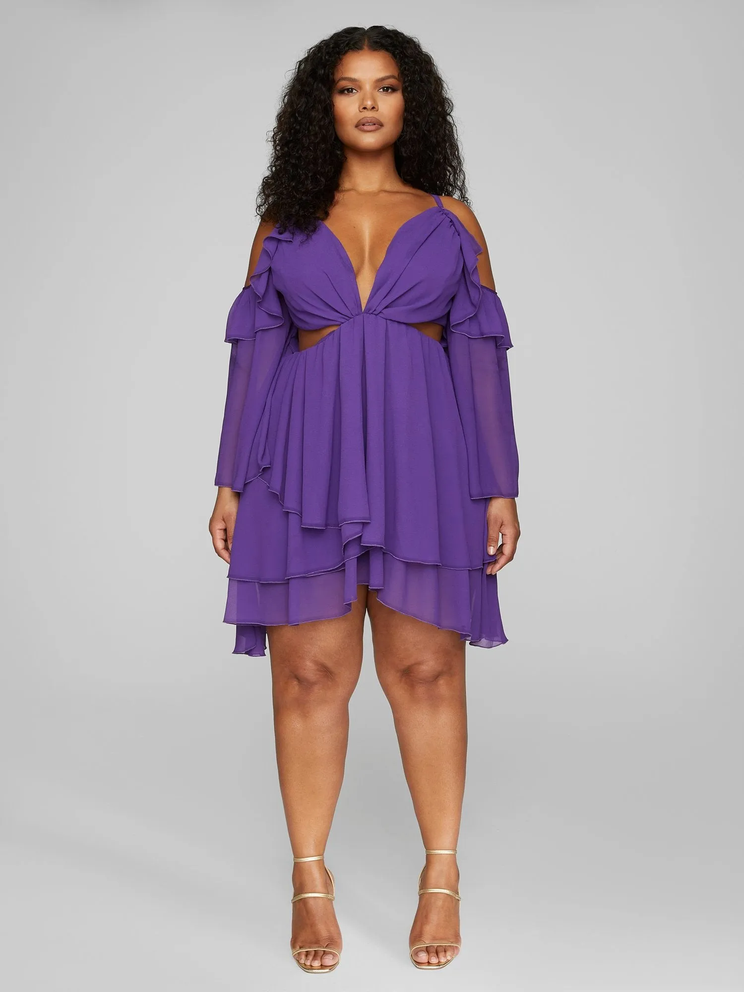 Jasmin Cold Shoulder Cutout Mini Dress - Leslie Sidora x FTF