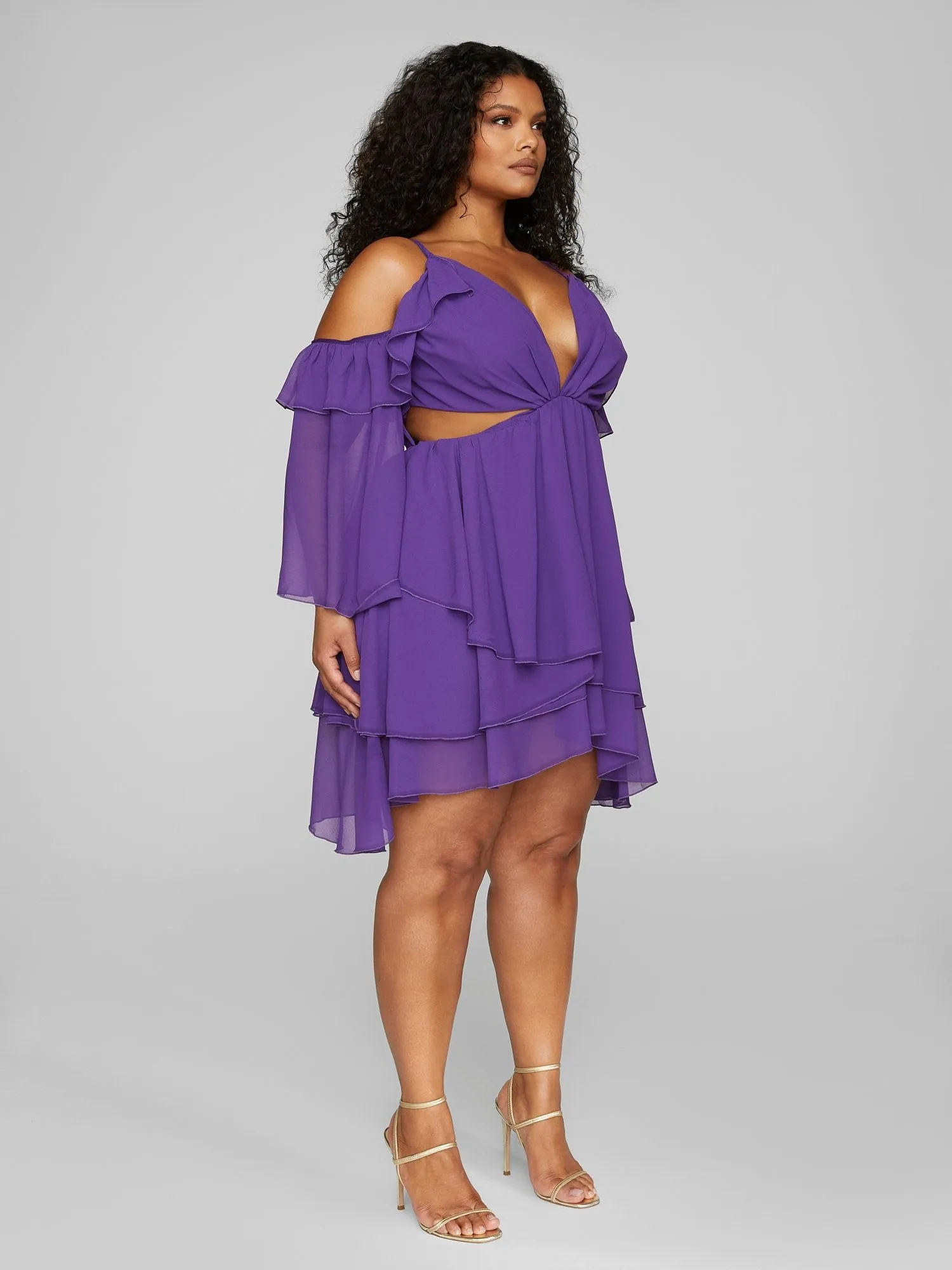 Jasmin Cold Shoulder Cutout Mini Dress - Leslie Sidora x FTF