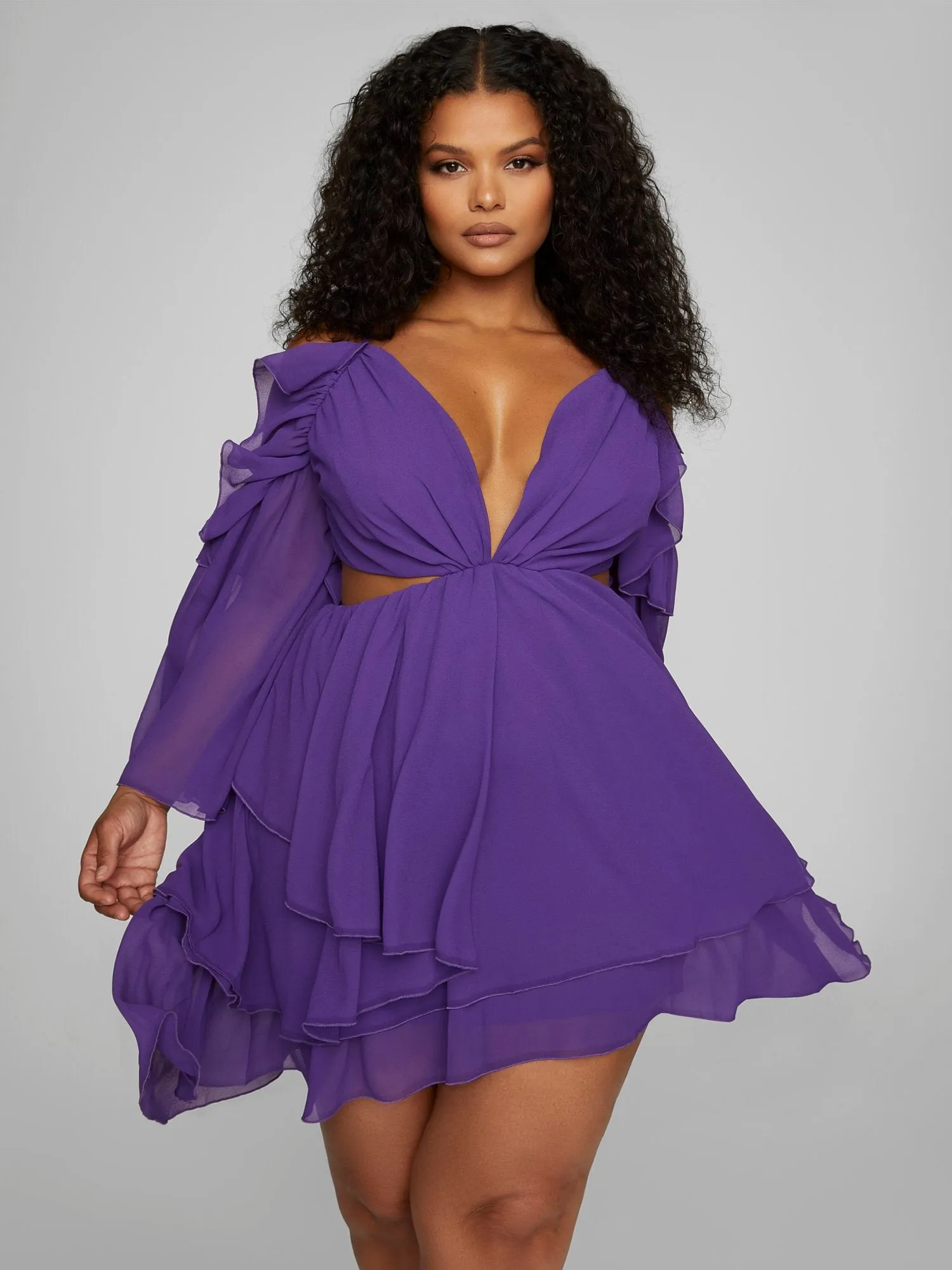 Jasmin Cold Shoulder Cutout Mini Dress - Leslie Sidora x FTF