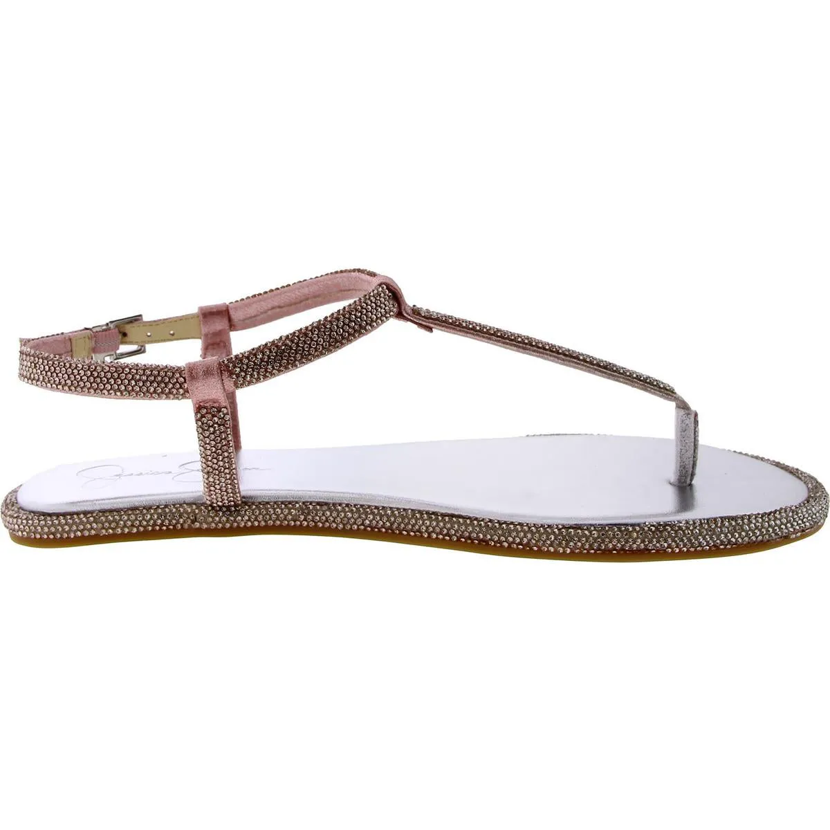 Jessica Simpson Womens Oliara Shimmer  T-Strap Sandals