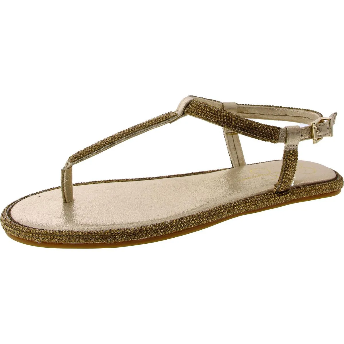 Jessica Simpson Womens Oliara Shimmer  T-Strap Sandals