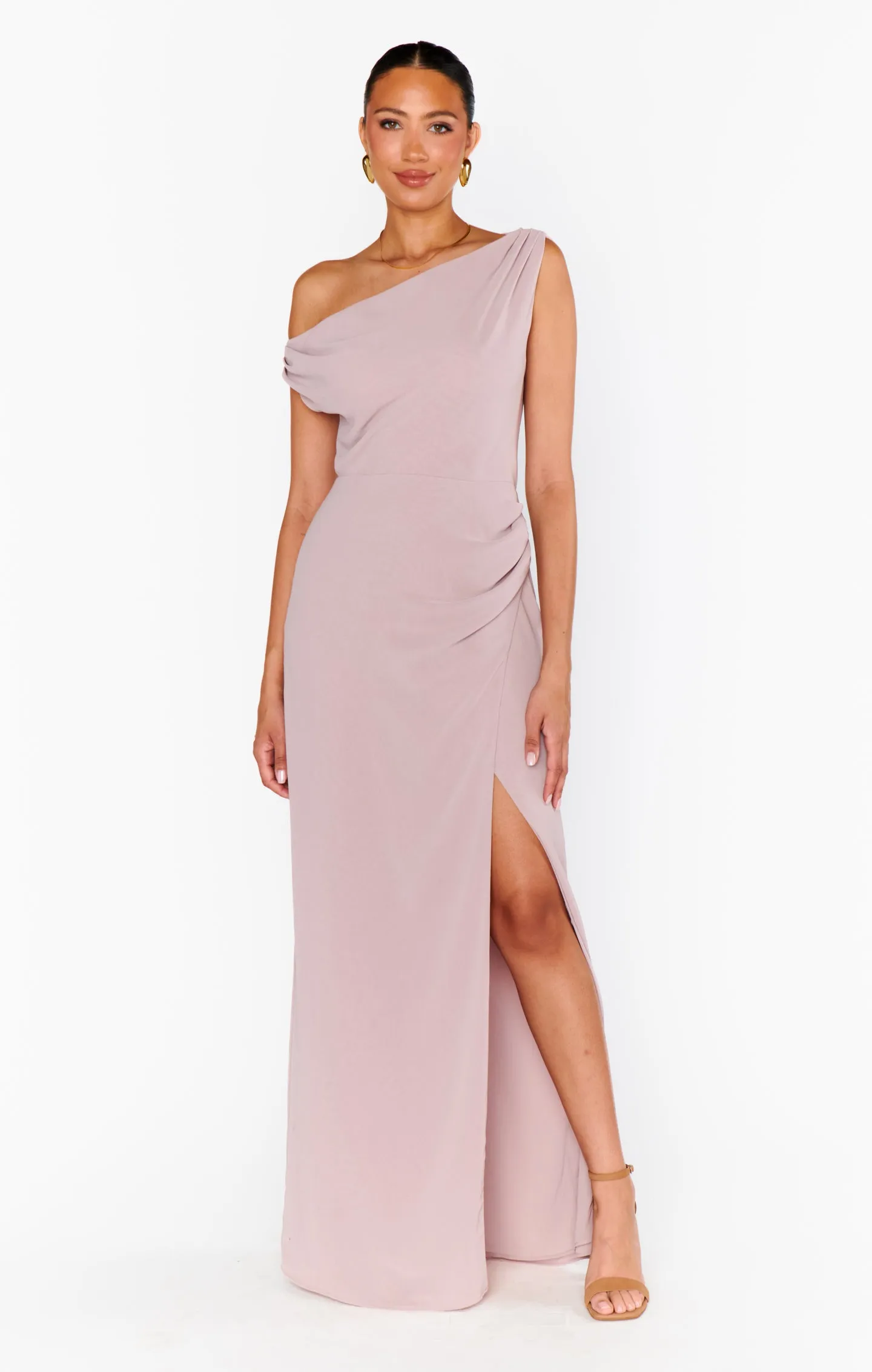 Jodie Dress ~ Neutral Mauve Chiffon