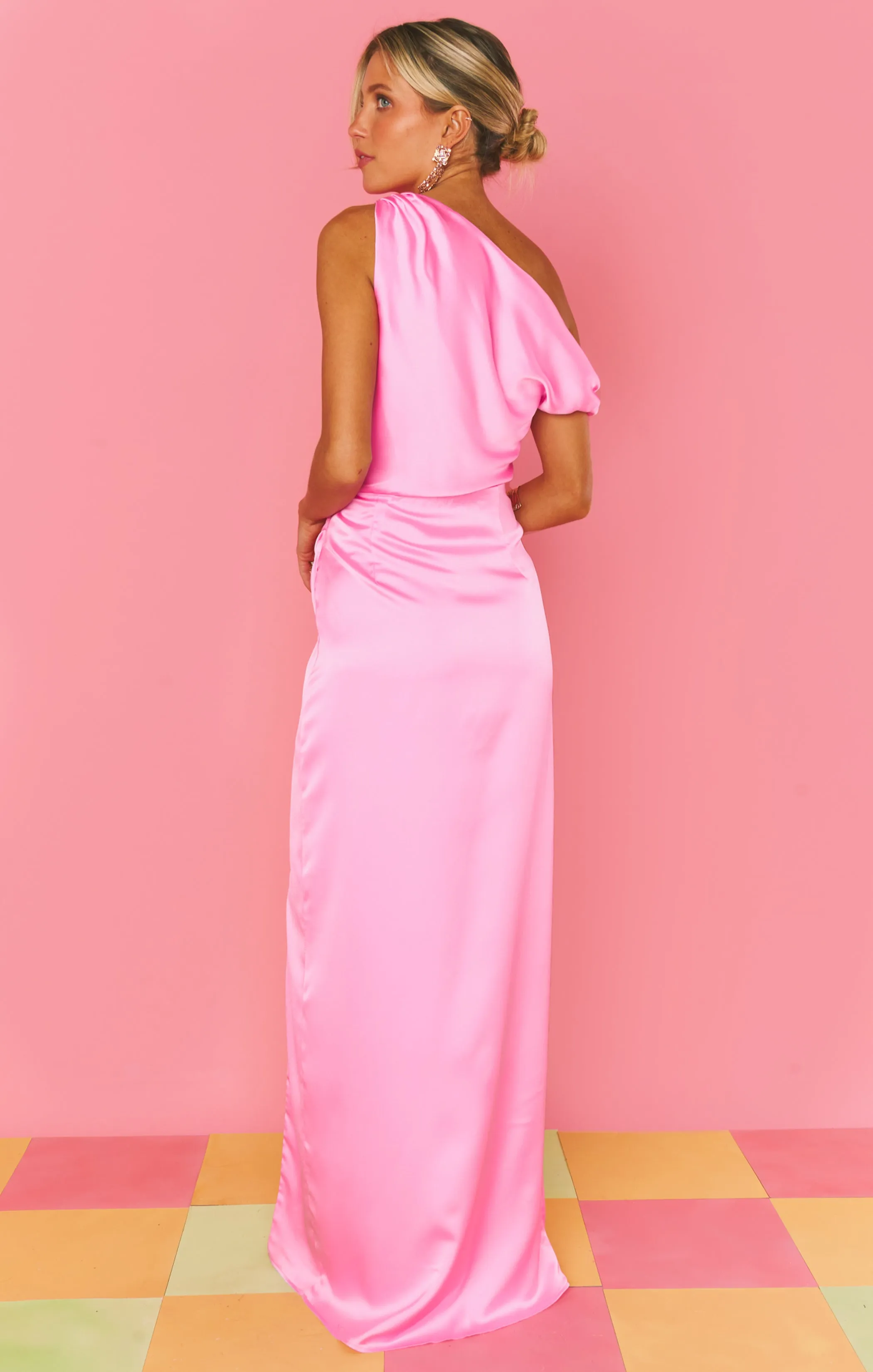 Jodie Dress ~ Pink Luxe Satin