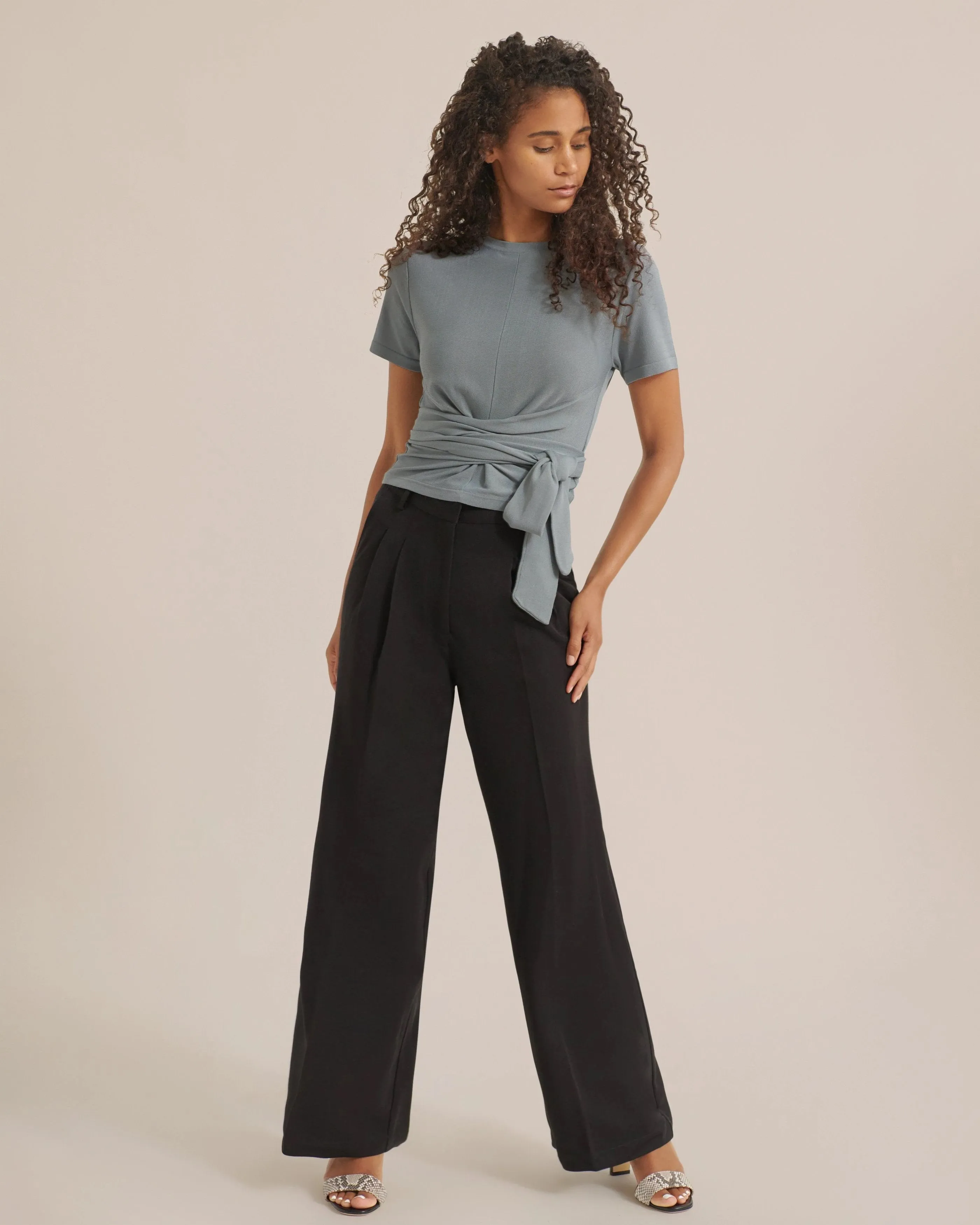 Jude Cropped Wrap Blouse