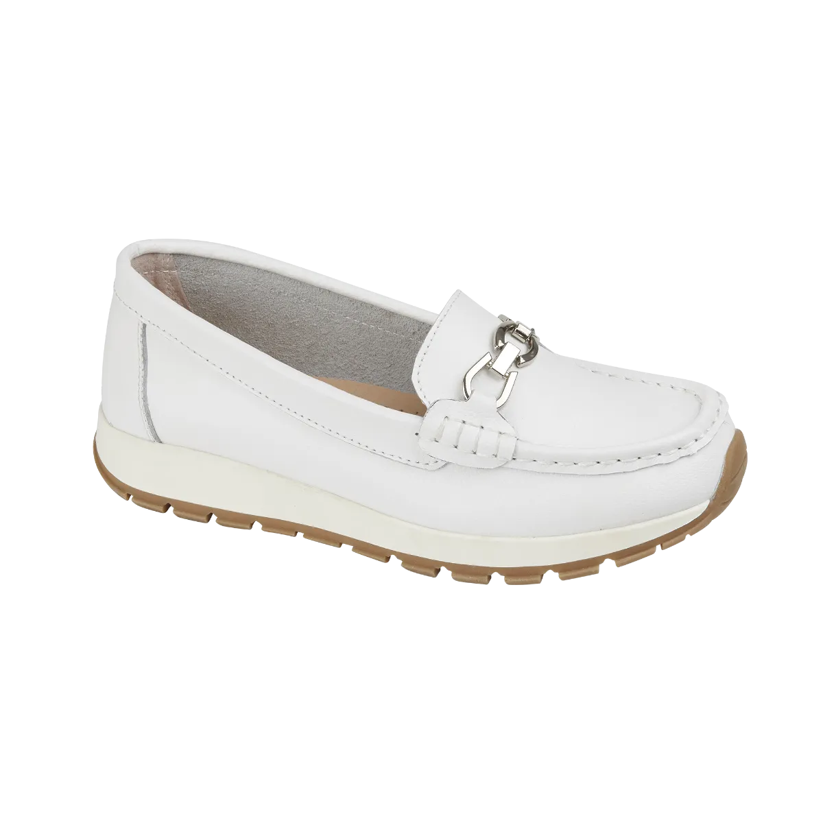 Ladies Leather Slip on White Shoes Ipanema Flat Jo & Joe