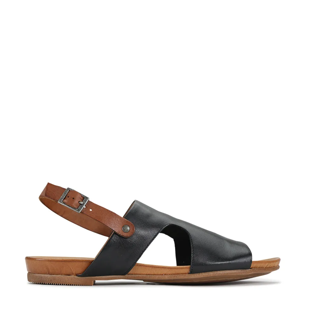 Larnette Leather Sling Back Sandals