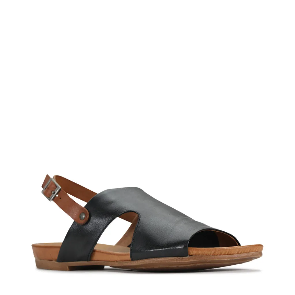 Larnette Leather Sling Back Sandals