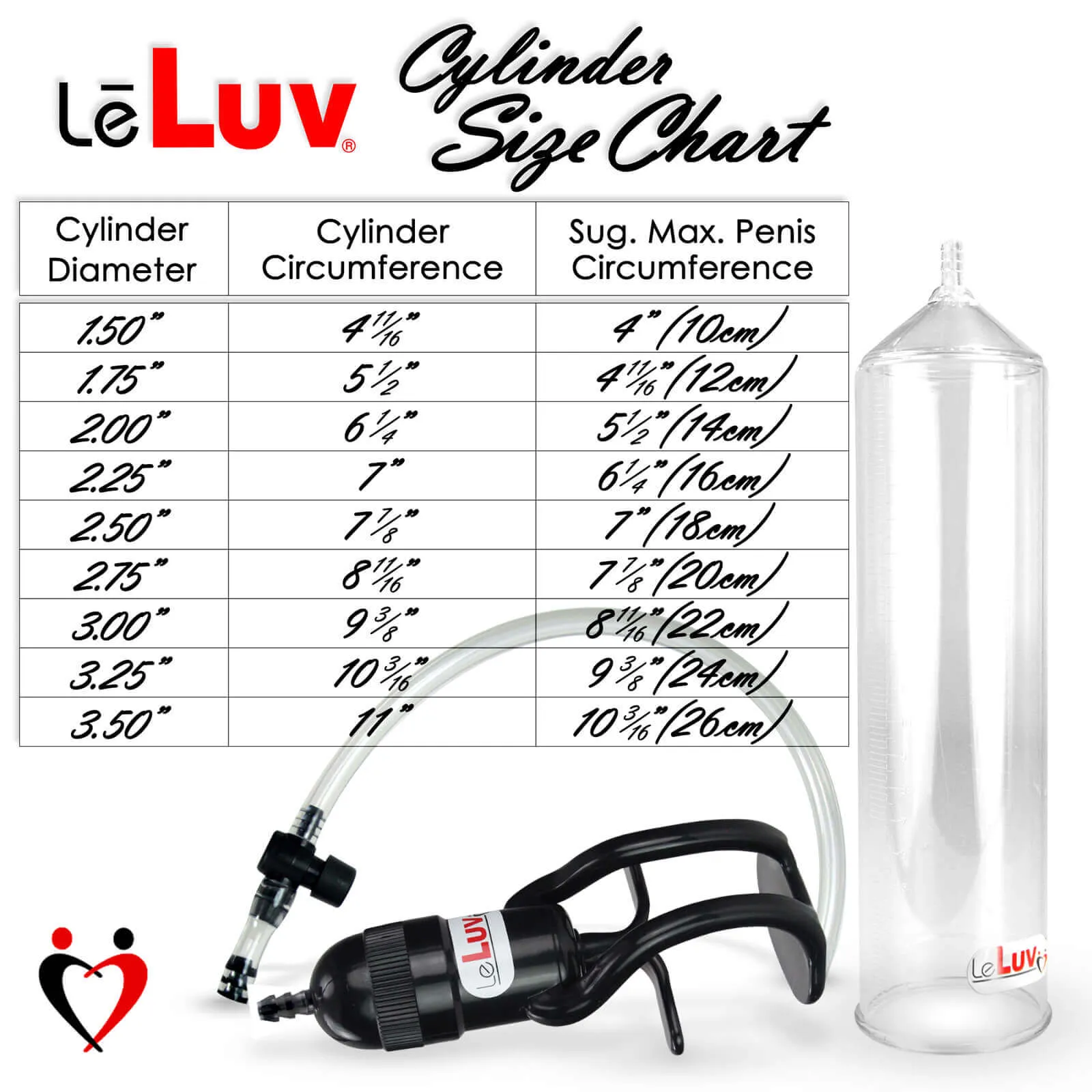 LeLuv Replacement Cylinder for EasyOp Penis Pumps - 1/4" Barbed Male Fitting