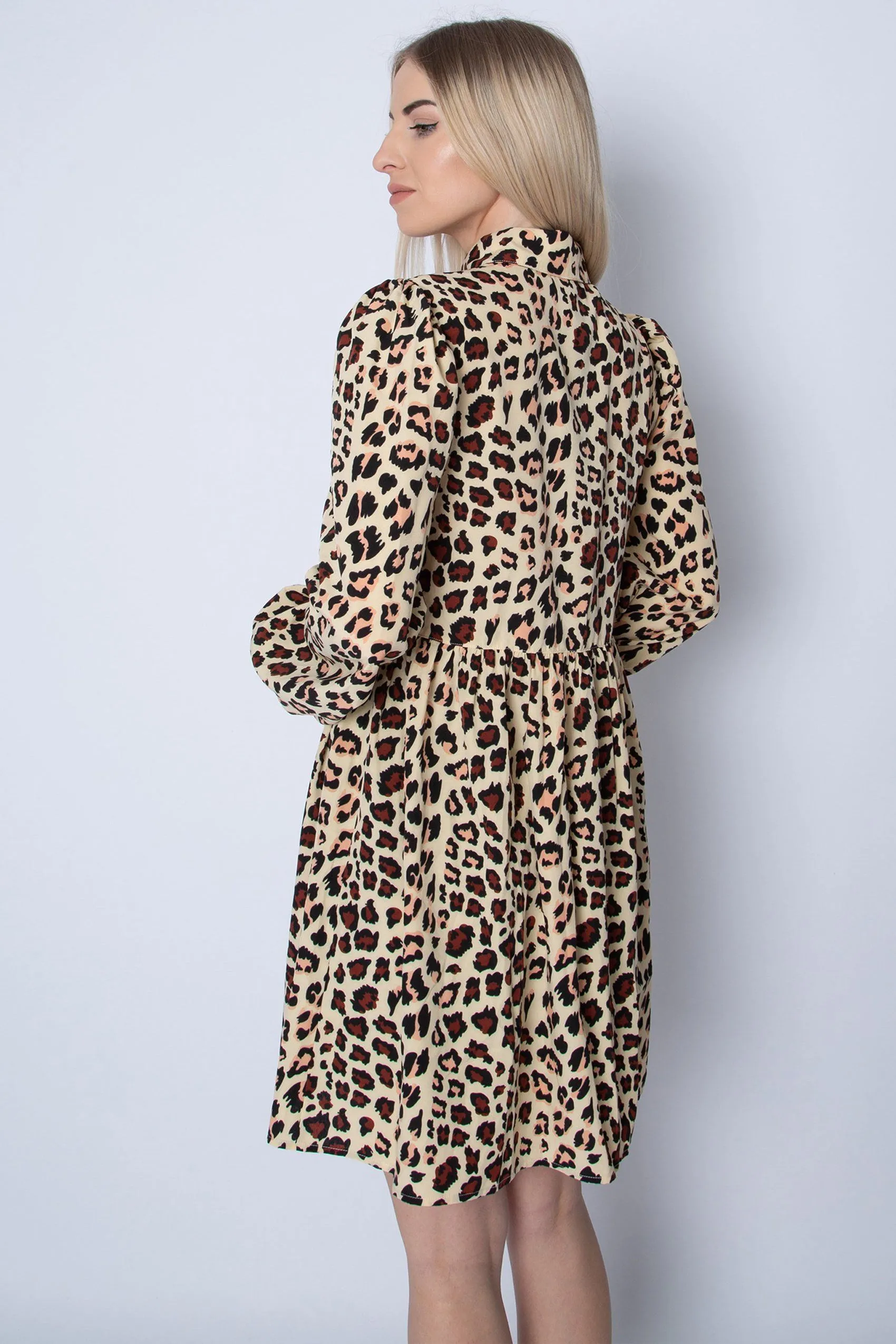 Leopard Print Shirt Dress