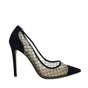 London “Sharkie” Sheer Toe Pumps Black