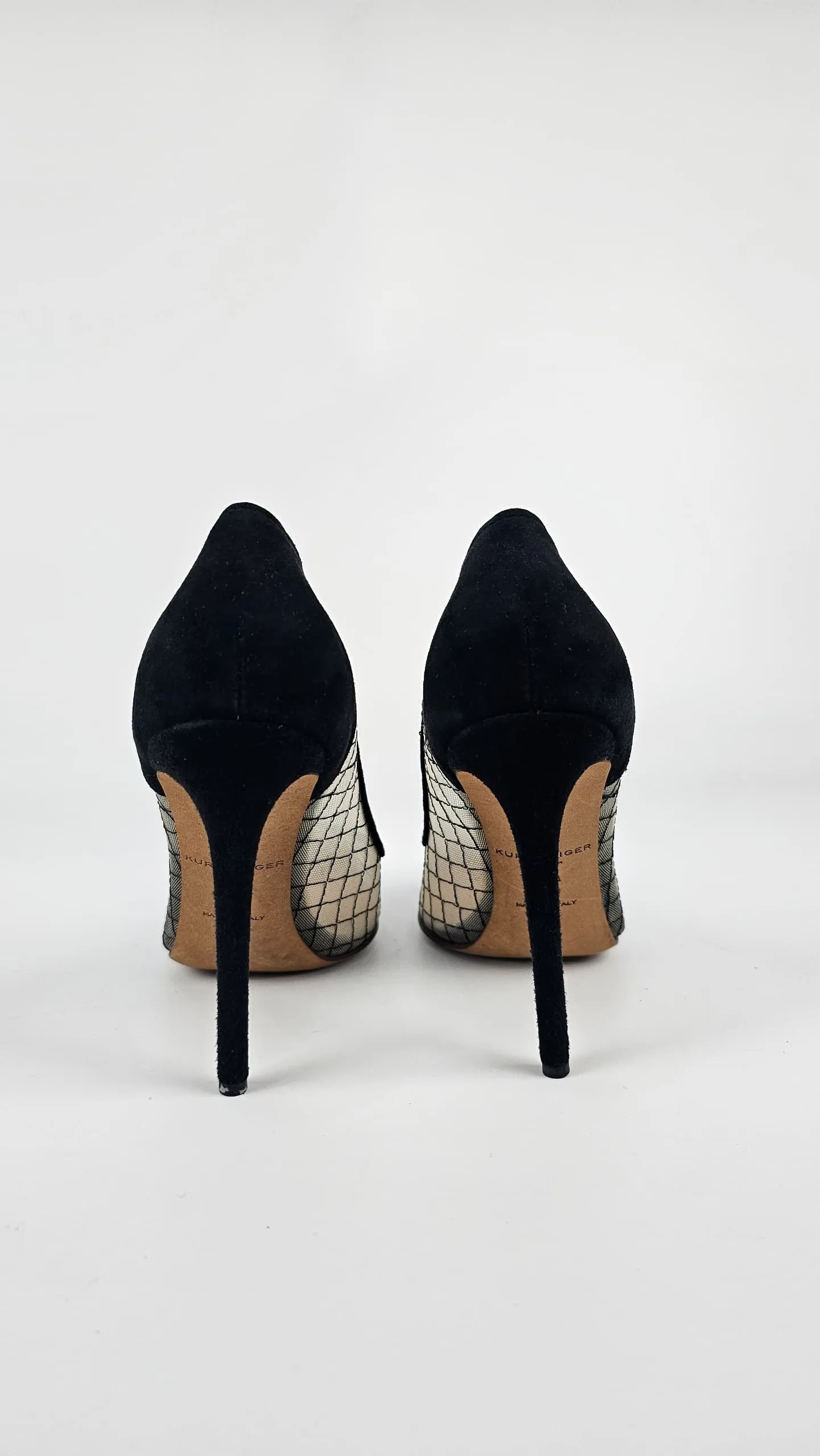 London “Sharkie” Sheer Toe Pumps Black