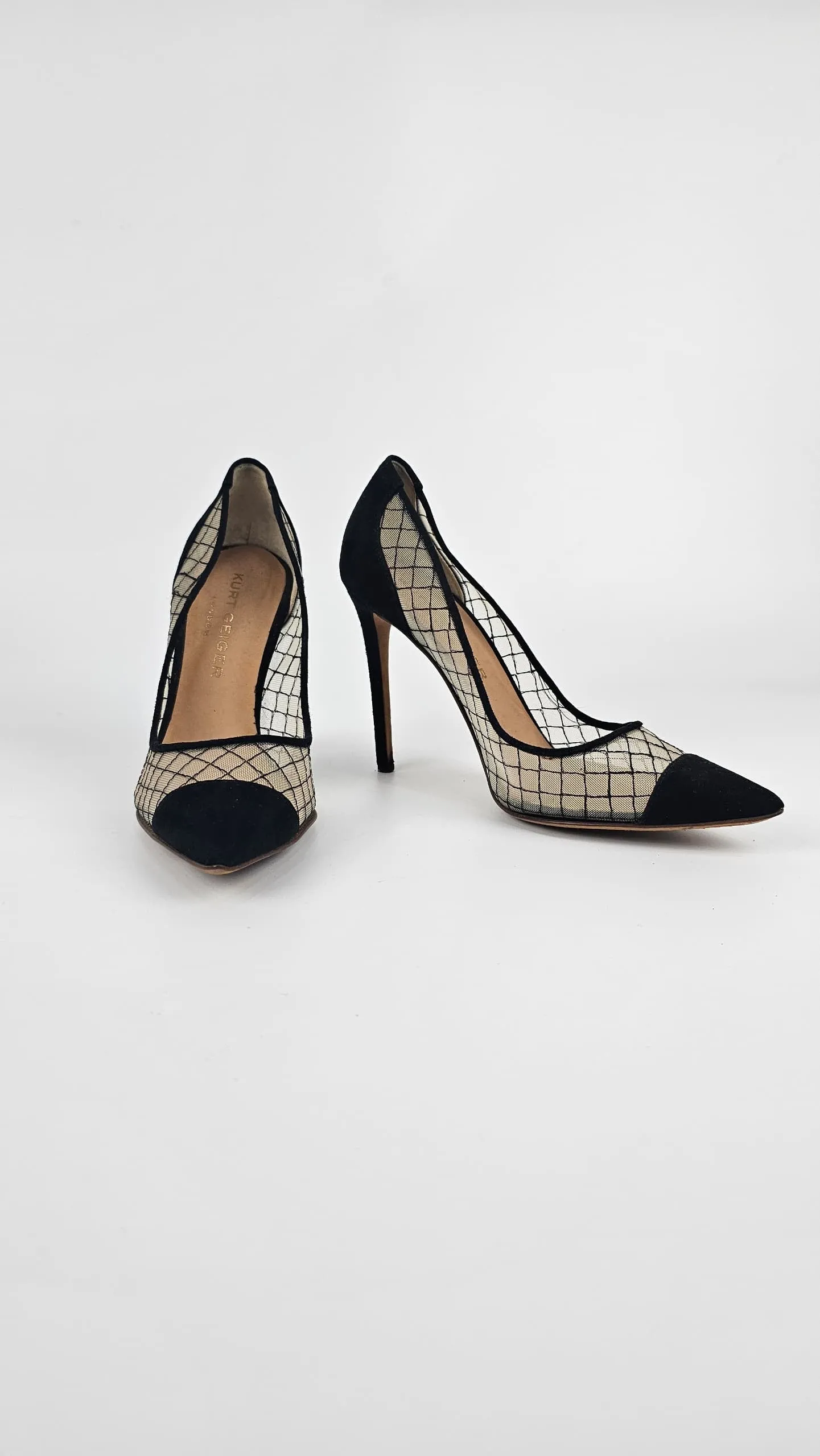 London “Sharkie” Sheer Toe Pumps Black